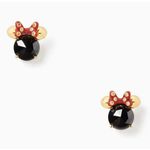 EUC Disney X Kate Spade New York Minnie Studs Earrings Cubic Zirconia Enamel Gold Photo 1