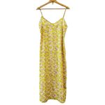 ZARA Satin Slip Dress Womens Size Large Printed Sleeveless Floral Midi Photo 4