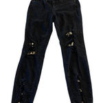 Judy Blue  Skinny Jeans Black with‎ Animal Cheetah Print Distressed Size 7 /28 Photo 0