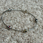 Women’s vintage dainty two tone crystal bangle bracelet one‎ size Silver Photo 2