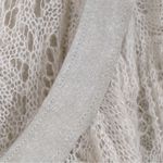 Black Sheep Ivory Boho Crochet Lace 3/4 Bell Sleeve Suede Trim Sweater Large Photo 4