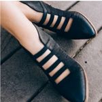 Free People  Leather Emma Cut-Out Booties Black Size Photo 2