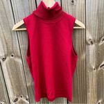 Carlisle Vintage  Silk Blend Knit Red Sleeveless Turtle Neck Top Blouse Photo 1