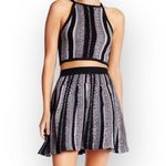 Lovers + Friends new  𖦹 Edgy Woven Knit Circle Mini Skater Skirt 𖦹 Black Grey Photo 10