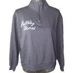 The Rolling Stones  pull over 1/4 zip sweatshirt tongue Medium gray Photo 0