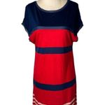 Jason Wu Target Dress Small Red Blue Striped Mesh Detail Jersey Knit Mini Preppy Photo 1