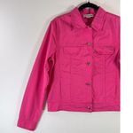 VINTAGE Escada Womens Jacket Pink Button Up Denim Trucker Long Sleeve 40 US XS Photo 3