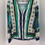 Cache Vintage Caché Printed Long Sleeve Button Down Blouse size Small Euro Photo 2