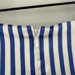Lauren Ralph Lauren Skirt SZ 14 100% Silk Nautical Coastal Stripe Tiered Ruffle Blue Photo 5