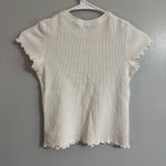 Brandy Melville  Whitr Ribbed Short Sleeve Top Size XS Photo 1