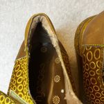 Socofy Leather 7 Mary Jane Shoe Flower Embossed Blue Yellow Green Platform Brown Photo 4