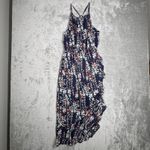 Cupshe  Dress Womens Small Navy Blue White Floral Ruffle Colorful Cruise Vacation Photo 1