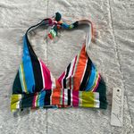 Anne cole Women's Multi Color Colorblocked Stripe Tie Halter Swimsuit Top XS Photo 2