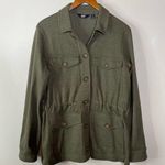 Lands' End Lands’ End Womens Casual Army Green Cotton Shacket Size Small Photo 0