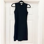 Helsa Jersey Mock Neck sleeveless Mini Dress in Black Ink sz Large Photo 6