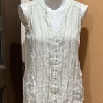 Paige  mint green striped button up sleeveless shirt Photo 0