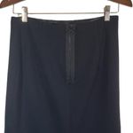 IRIS SETLACKWE Size 6 Black Faux Leather Trim, Back Slit, Pencil Skirt Photo 0