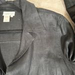 Coldwater Creek  100‎ Linen Blazer Jacket Pockets Open Front Black Size L Career Photo 7