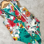 MM Couture  By Miss Me Blouse Sleeveless Summer Floral Ruffle Tie V-Neck Size S Photo 6