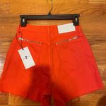 7 For All Mankind NWT sz 24 $158 koi orange denim shorts high waist cut offs Photo 5
