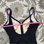 Slimsuit Vintage Swimsuit Floral One Piece Gold Button USA 12 14 Purple Photo 4