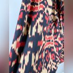 Jones New York Women’s Size 6 Boho Ikat Midi Skirt Flowy Earthy Tones Artsy A-Line Red Black Photo 3