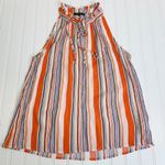 Staccato Gauze Striped Sleeveless Blouse High Neck Sz Medium Photo 4