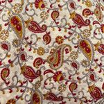 ROYAL PAISLEY Women's Kantha Style Kaftan Dress Red Cream Paisley Print One Size Size undefined Photo 5
