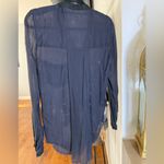 Helmut Lang  black gauzy button up long sleeves shirt size S Photo 3