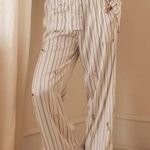 NWT By Anthropologie Silky Bejeweled Pajama Bottoms Size Medium Cream Old Money Photo 0