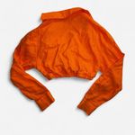 Sky to the Moon NWT Cropped Collared Shirt Orange Photo 2
