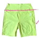 Peloton High Rise Pocket Bike Shorts Women's Medium Neon Yellow EUC Photo 4