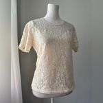 Vintage Y2K Bedford Fair Lifestyles Cream Lace Short Sleeve Blouse Size XS Photo 2