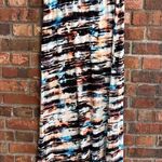 Cynthia Rowley  womens fold over waist tie dye abstract maxi skirt orange/blue L Photo 0