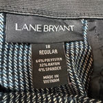 Lane Bryant Wide Leg Dress Pants Black/Blue Size 18 Tie Waist Photo 3