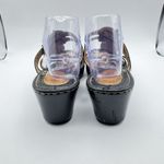 Born Women's Black Leather Flower Wedge Floral Sandals Size 9 Photo 3