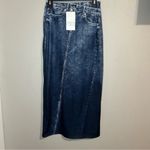 ZARA NEW  Denim Effect blue high waisted midi skirt women's size medium Photo 2