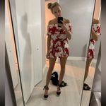 Privy New Vici  White and Red Silk Romper Dress Photo 1