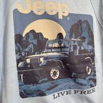 Jeep Official  Light Blue Live Free Pullover Graphic Cotton Sweater Size Small NW Photo 4