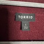 Torrid Burgundy Maroon Silver Sequin Moon Mock Neck Sweater 1X Photo 5