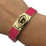 Coach Leather Turn Lock Hinges Bangle Bracelet Photo 0
