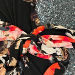 My Bump Maternity Dress Medium Stretchy Sleeveless Cocktail Black Flower Tie Photo 2