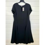 Ralph Lauren Lauren  Black Short Sleeve Metal Plaque Keyhole Crew Neck Dress 16 Photo 1