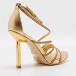 Guess NEW Embellished Ankle Strap Heeled Sandals GOLD Photo 3