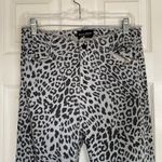 BLACK ORCHID Robin High Rise Frayed Skinny Jeans Size 30 Cheetah Print Gray Photo 2