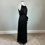 DKNY  Sequined Halter Maxi Dress Size 8 Black Sequined Sleeveless Long Formal Photo 1