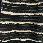 Haute Hippie 🦋 black tan fringe stripe wool sweater large Photo 3