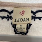 IJOAH Beige Floral Embroidered 3/4 Sleeve Midi Dress Blue Size M Photo 6