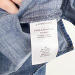 Veronica Beard  Tes Ruffle Chambray Button Up Shirt Indigo Size 10 Medium Photo 7