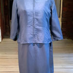 Amanda Smith ‎ pure silk shift dress with matching blouse size 14p/LgP navy blue Photo 0